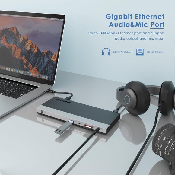 WAVLINK USB‎ C Docking Station 4K Triple Display - Picture 6 of 9